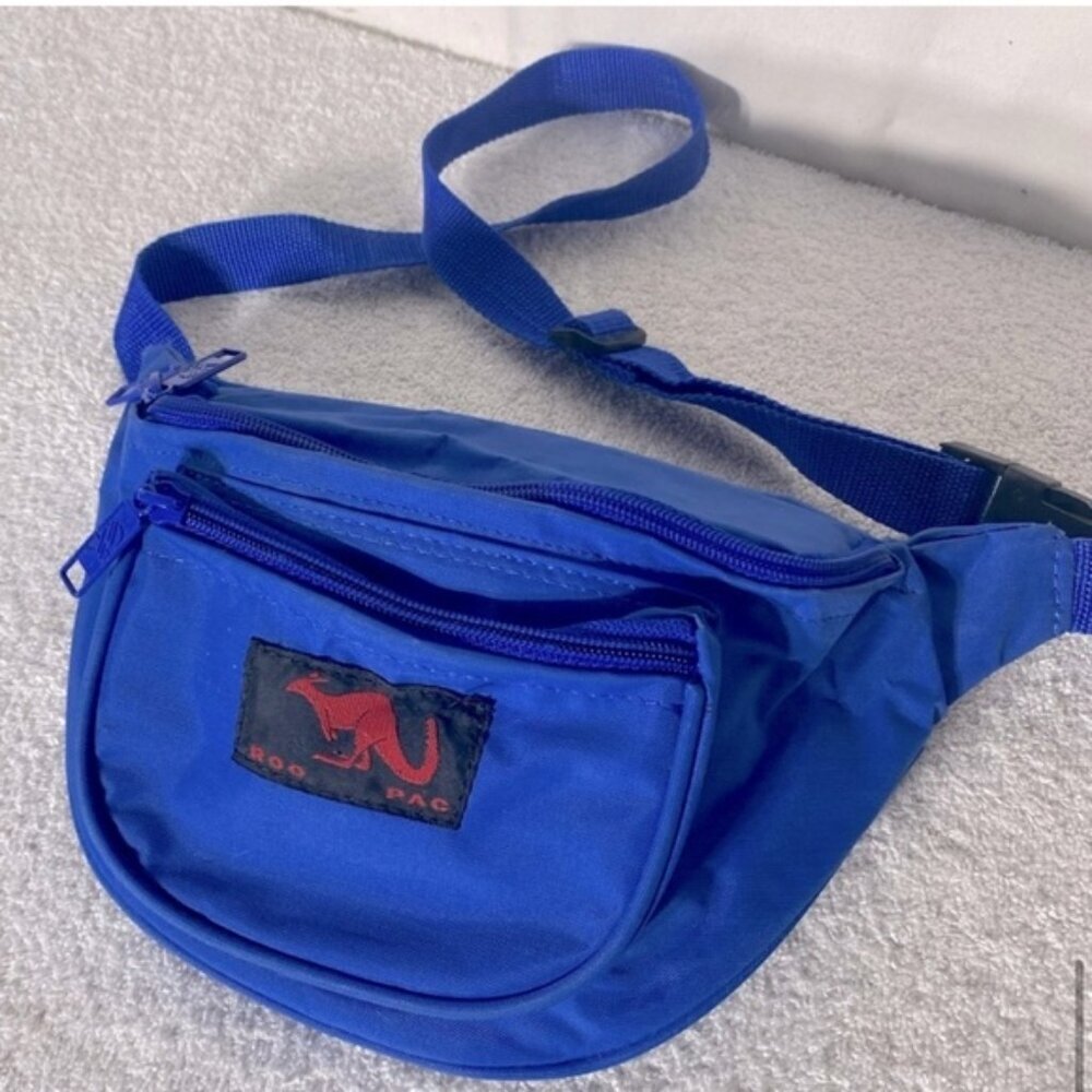 Vintage 80s 90s Blue Roo Pac Waist Bag Fanny Pack Bum Bag - Picture 10 of 10